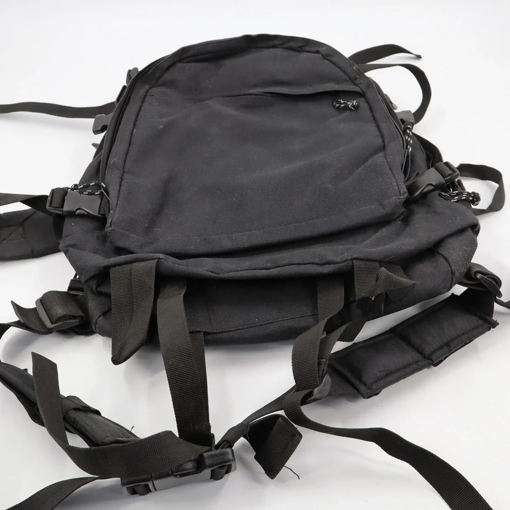 Piper Gear Tactical Backpack Unisex Large Black Canvas Rugged Gorpcore Bag‎
